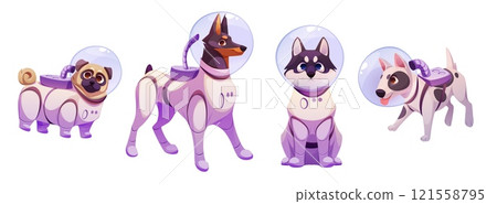 Space dog mascot set 121558795