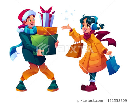 Cartoon winter characters Cartoon winter characters 121558809