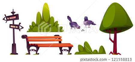 Public park elements set 121558813