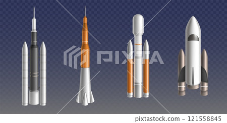 Realistic 3D space vehicle and spaceship 121558845