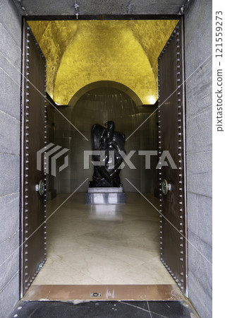 Montenegro, Njegos Mausoleum, marble tomb of Petar II Petrovic Njego located on Mount Lovcen. Montenegro, Njegos Mausoleum, marble tomb of Petar II Petrovic Njego located on Mount Lovcen. 121559273