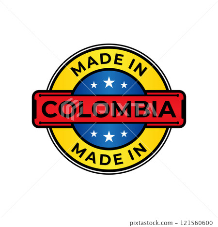 Made in Colombia label icon emblem isolated on white background Made in Colombia label icon emblem isolated on white background 121560600