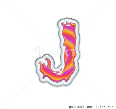 3D rendered illustration. Gasoline in the water. Petrol effect font. Art lettering. 121560697