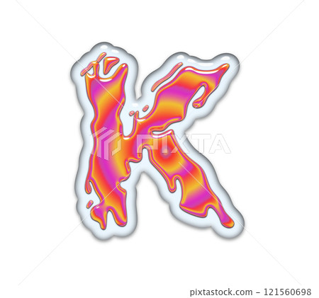 3D rendered illustration. Gasoline in the water. Petrol effect font. Art lettering. 121560698