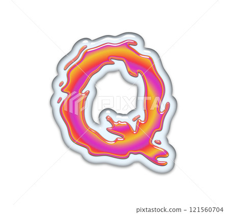 3D rendered illustration. Gasoline in the water. Petrol effect font. Art lettering. 121560704