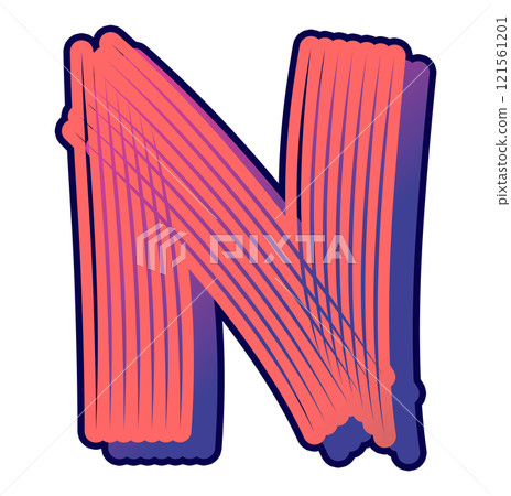 Kiddy style letter. Pink decorative font. Custom art lettering. 121561201