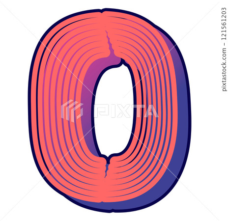 Kiddy style letter. Pink decorative font. Custom art lettering. 121561203