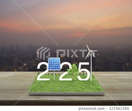 Happy new year 2025 ecological cover concept 121561389