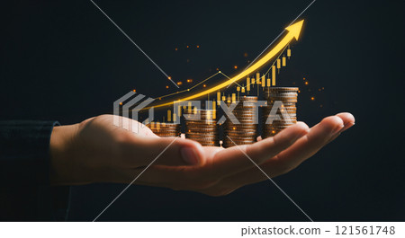 Image of funds increasing through investment Image of funds increasing through investment 121561748