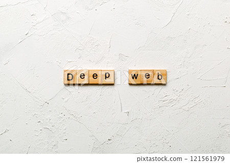 Deep web word written on wood block. Deep web text on cement table for your desing, concept Deep web word written on wood block. Deep web text on cement table for your desing, concept 121561979