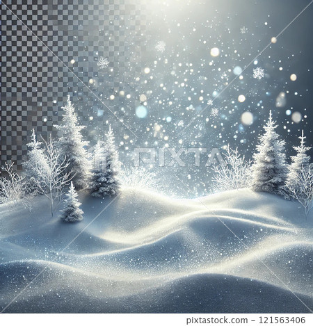 The eternal silence of snow: a crystal clear winter landscape 121563406
