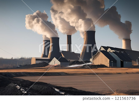 Coal-fired power plant for electricity generation and energy production.AI Generated 121563736