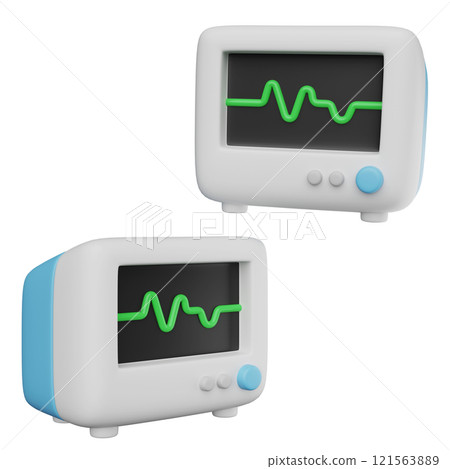 patient monitoring device icon 3D graphic 121563889