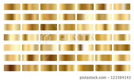 Golden gradients set. Metallic gold gradients. Elegant gold gradients collection 121564143