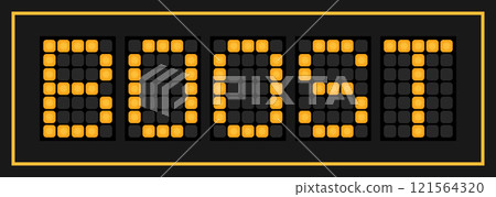 Orange color led banner in word boost on black background 121564320