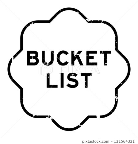Grunge black bucket list word rubber seal stamp on white background 121564321