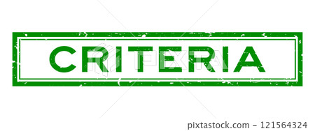 Grunge green criteria word square rubber seal stamp on white background 121564324