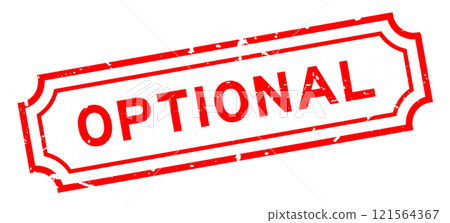 Grunge red optional word square rubber stamp on white background Grunge red optional word square rubber stamp on white background 121564367