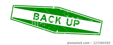 Grunge green back up word hexagon rubber seal stamp on white background Grunge green back up word hexagon rubber seal stamp on white background 121564383