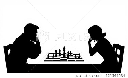 男人和女人玩棋盤遊戲 121564684