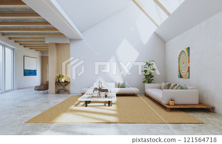 A modern, bright living room 121564718