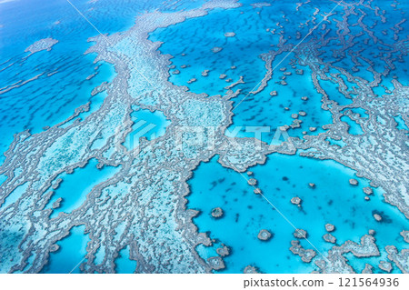 Great Barrier Reef seen from an airplane Great Barrier Reef seen from an airplane 121564936
