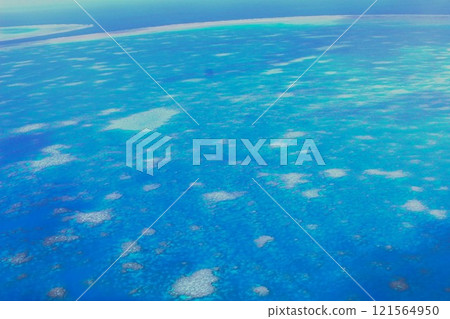 Great Barrier Reef seen from an airplane Great Barrier Reef seen from an airplane 121564950