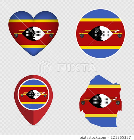 Eswatini Flag Icons Pack. Vector illustration. 121565337