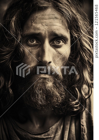 Jesus Christ portrait. Son of God our Lord saviour. Generative Ai Jesus Christ portrait. Son of God our Lord saviour. Generative Ai 121565468