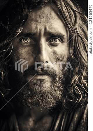 Jesus Christ portrait. Son of God our Lord saviour. Generative Ai 121565472