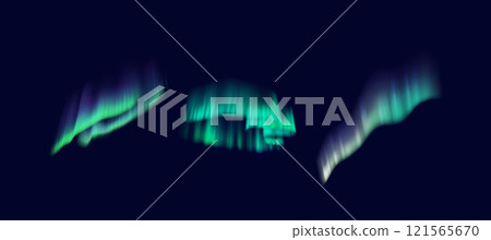 Aurora borealis patterns in night sky realistic color icons Aurora borealis patterns in night sky realistic color icons 121565670