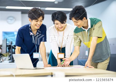 Young IT engineers having a meeting in the office Young IT engineers having a meeting in the office 121565874