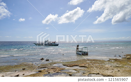 Seascape with ferry connecting the islands of Cebu and Bohol in the Philippines. Seascape with ferry connecting the islands of Cebu and Bohol in the Philippines. 121565907