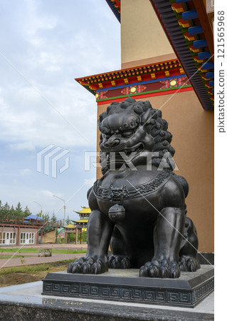 Lion sculpture in the Ivolginsky Datsan (Buddhist monastery) in Buryatia 121565968