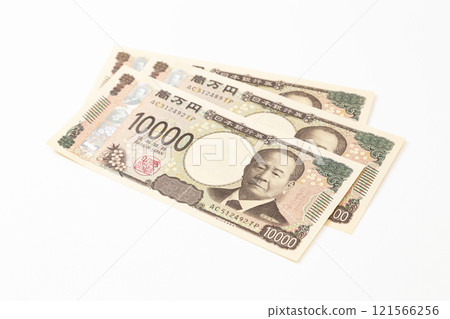 白色背景上的 30,000 日元 白色背景上的 30,000 日元 121566256