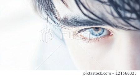 Close-up of a man's eyes exuding confidence and determination 121566323