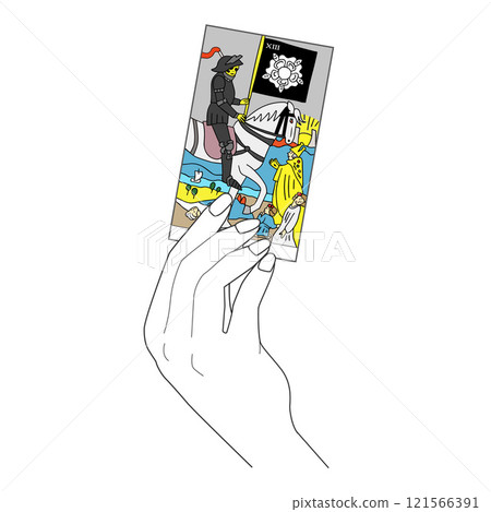 Death Card: Hand holding tarot cards 121566391