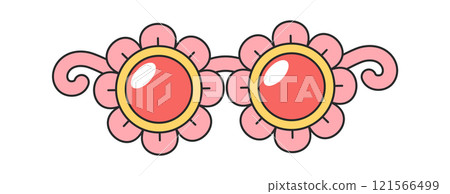 Cute groovy sunglasses floral design 121566499