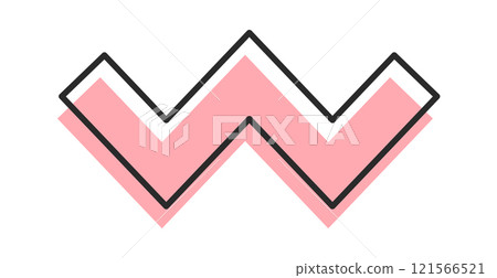 Broken zigzag line groovy element Broken zigzag line groovy element 121566521