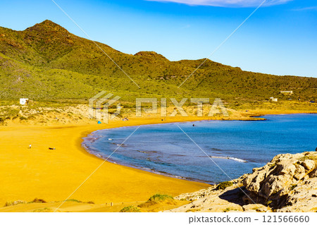 Beach sea shore. Coast in Murcia Spain. 121566660