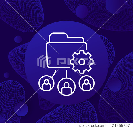 active directory icon with users, line vector 121566707