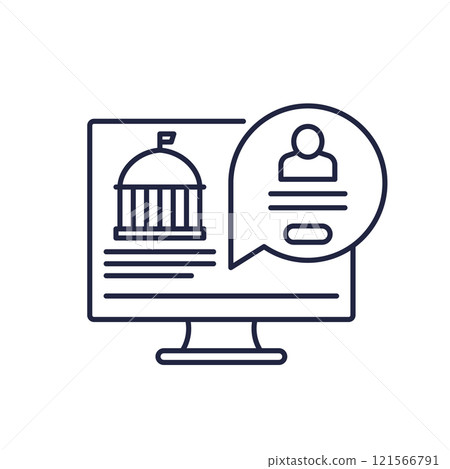 Electronic government icon, login to e-gov service Electronic government icon, login to e-gov service 121566791