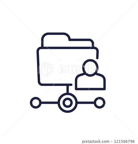 user directory line icon with a folder 121566796