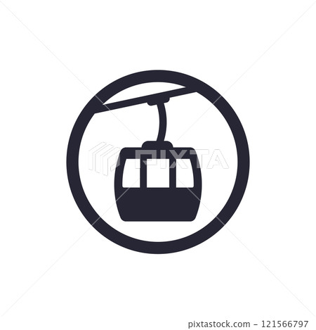 funicular icon, vector sign on white funicular icon, vector sign on white 121566797