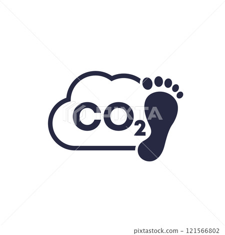 carbon footprint icon, co2 carbon dioxide emission carbon footprint icon, co2 carbon dioxide emission 121566802