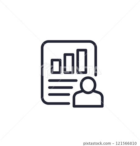 user metrics line icon on white 121566810