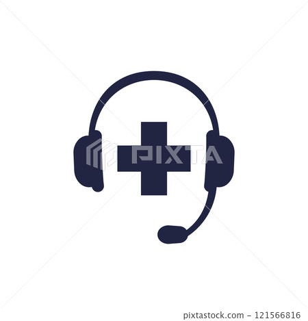 Medical call center icon, vector 121566816