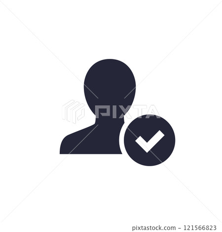 Account verified icon with user and check mark 121566823
