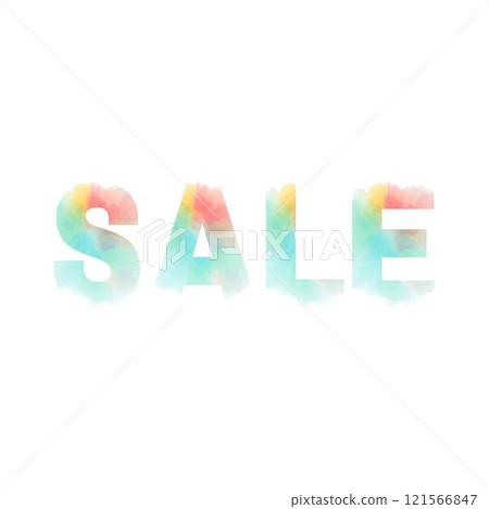 the word " sale " with flowers and a flower on a white background, watercolor the word " sale " with flowers and a flower on a white background, watercolor 121566847