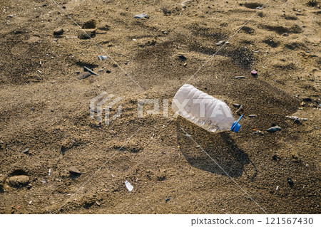 the problems of microplastics on the Black Sea coast. environmental disaster made of plastic 121567430